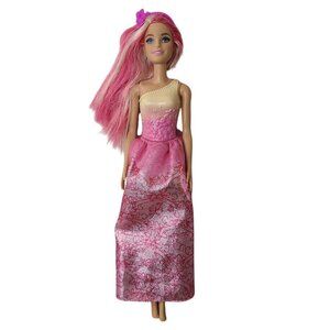 Mattel Royal Barbie Doll Blonde Pink Hair Flower Accessory Butterfly Pink Dress